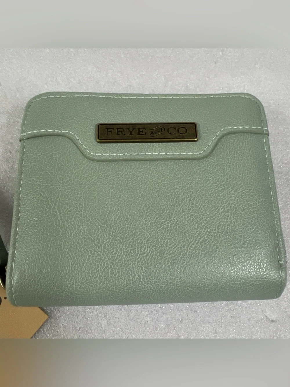 Frye and CO  Zip Card Case Mini Pocket Wallet Sage Green